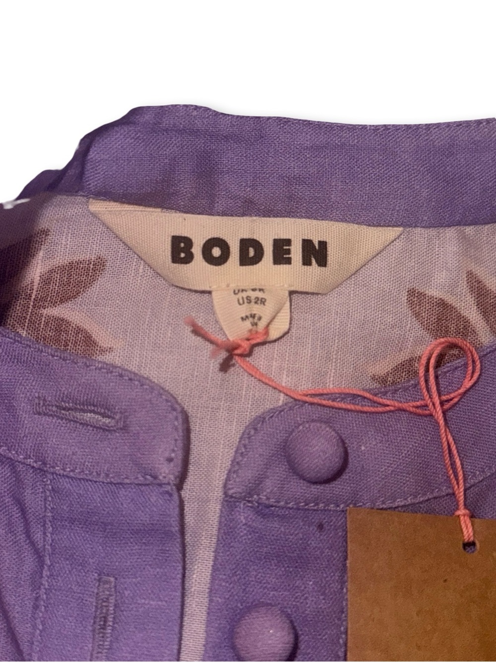 Boden Lavender and Brown Floral Button-Front Maxi Dress - Picture 4 of 5